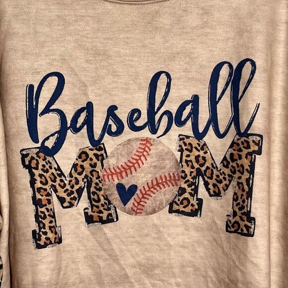 Baseball Mom Animal Print Sweatshirt 5XL - Picture 2 of 8